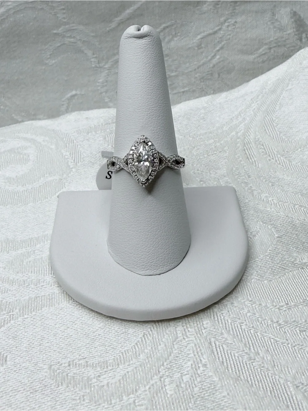 925 Sterling Marquise Halo Engagement Ring, Moissanite, 1.4 TCW, Sizes 7, 8